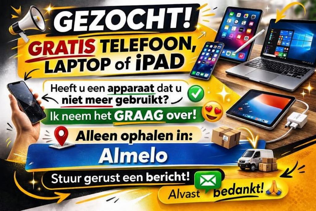 Gratis ophalen! Telefoons,tablets,laptops, Tickets en Kaartjes, Beurzen, Eén persoon