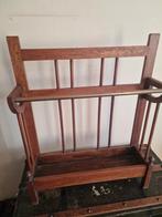 Antieke houten paraplubak met koperen stang, Ophalen of Verzenden