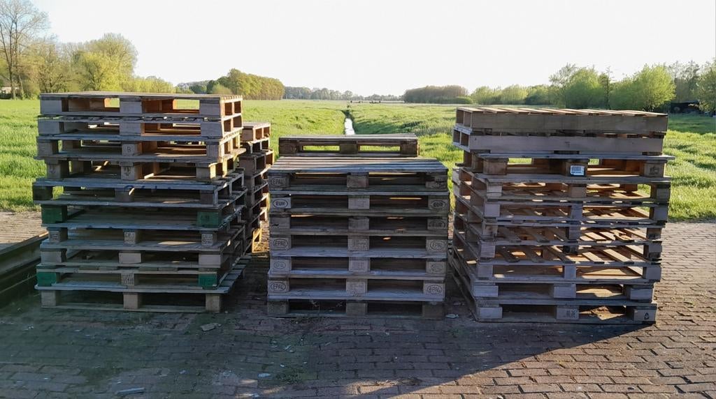 Pallets ~ 53 stuks ~ diverse soorten ~ ook euro / epal, Doe-het-zelf en Verbouw, Ophalen, Minder dan 25 mm, Pallet, Minder dan 200 cm