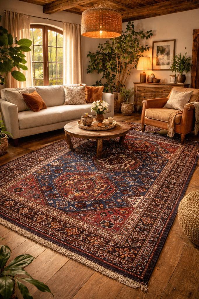 Antiek Perzisch Tapijt Qashqai ( Carpet / Rug ) 206 x 144 cm, Huis en Inrichting, Stoffering | Tapijten en Kleden, Gebruikt, 100 tot 150 cm
