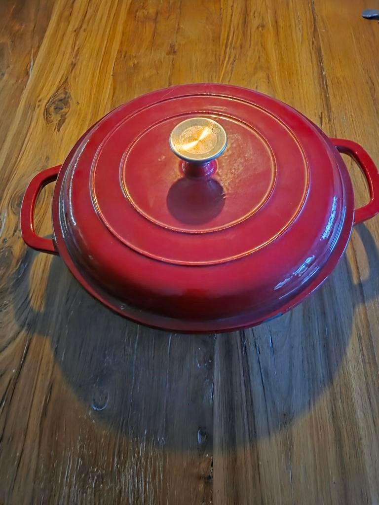 Gietijzeren pan, rood, diameter 30 cm, Ophalen