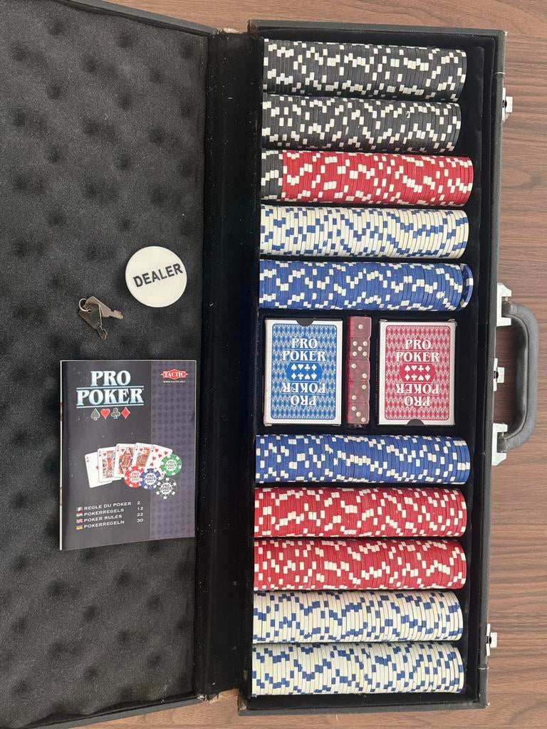 Volledige Pro Poker set, Vijf spelers of meer, Ophalen, Gebruikt