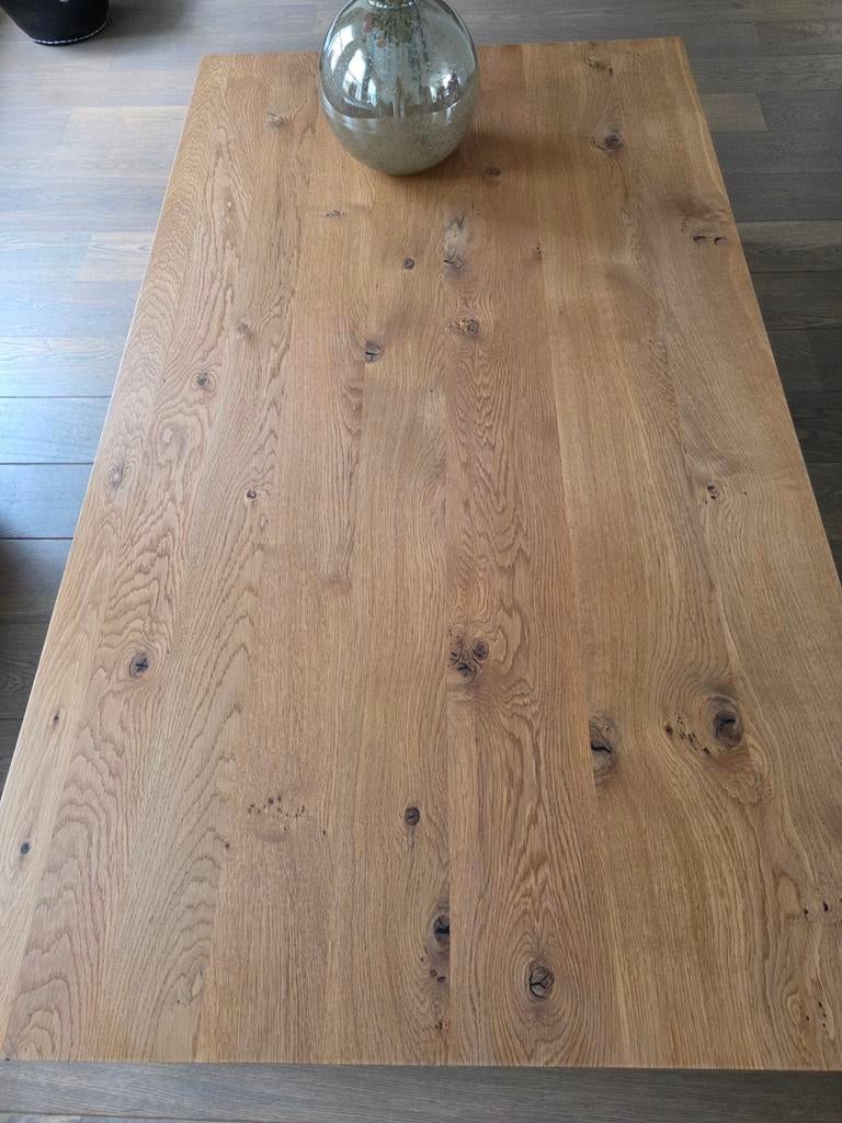 Bert Plantagie eiken salontafel met chroom onderstel, Huis en Inrichting, Ophalen