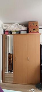Slaapkamer kast 3 deuren licht bruin, Huis en Inrichting, Ophalen, Met deur(en), Gebruikt, 100 tot 150 cm