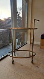 Bar cart / dranktrolley goud met glas – Westwing, Ophalen, Zo goed als nieuw