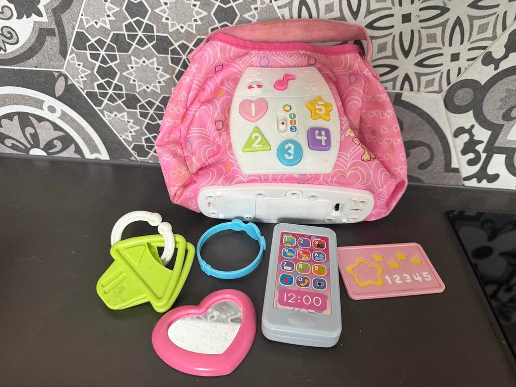 Fisher-Price interactief tasje met geluid, Kinderen en Baby's, Speelgoed | Babyspeelgoed, Ophalen of Verzenden, Gebruikt, Overige typen