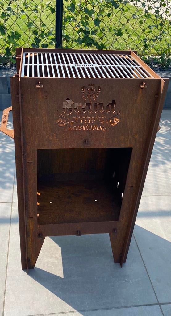 Brand Bier BBQ / Buitenhaard - Cortenstaal, Tuin en Terras, Houtskoolbarbecues, Ophalen, Zo goed als nieuw