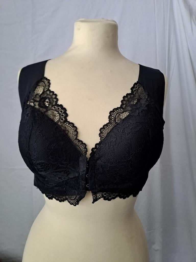 3 x zwarte kanten bh met een voorsluiting, Kleding | Dames, Ondergoed en Lingerie, Zwart, Ophalen of Verzenden, BH, N.v.t