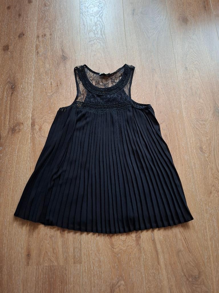 mooi zwart plissé topje merk Ciao Milano maat S, Verzenden, Zwart, Zo goed als nieuw, Ciao Milano