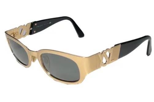 Vintage Yves Saint Laurent Unisex zonnebril goud/zwart, Ophalen of Verzenden, Zonnebril