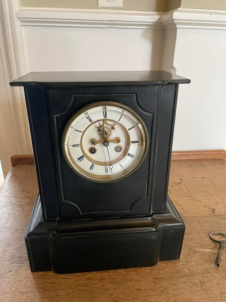 Zwart marmeren Franse pendule met zichtbaar anker, Ophalen