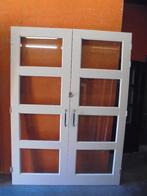Openslaande binnendeuren met glas, 166 x 230,5 (nr. IJS140A), Ophalen, Binnendeur, Zo goed als nieuw, Glas