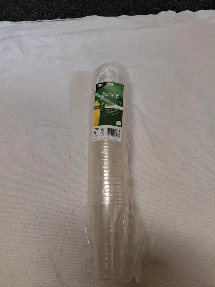 Wegwerpbekers - Transparant en Blauw (Nieuw), Huis en Inrichting, Keuken | Keukenbenodigdheden, Nieuw, Ophalen of Verzenden