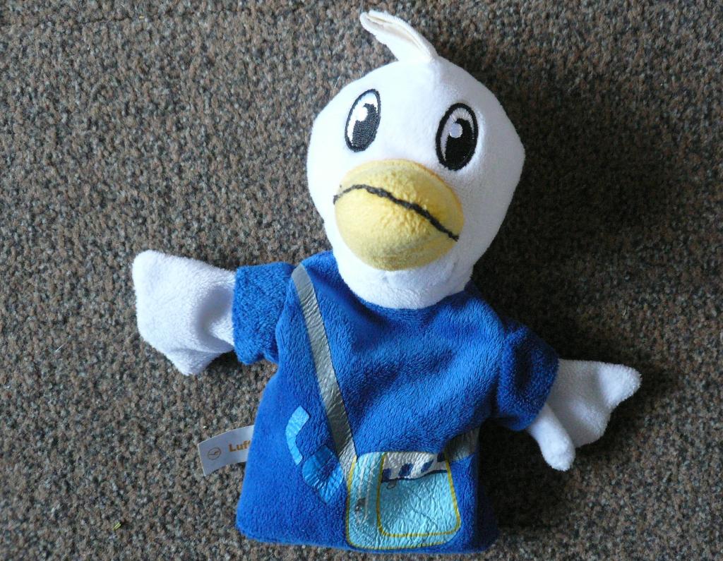handpop Lufthansa vliegtuigmaatschappij poppenkast pop, Overige merken, Overige typen, Blauw, Nieuw