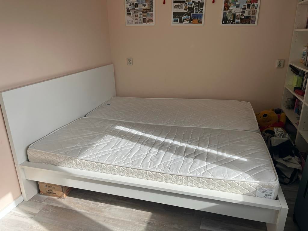 IKEA Malm bed 2x2 met lattenbodem en matrassen, Ophalen, Gebruikt
