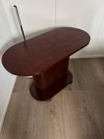 Ovale bijzettafel van donker hout vintage, Huis en Inrichting, Tafels | Bijzettafels, Gebruikt, 75 cm of meer, Ovaal, Hout