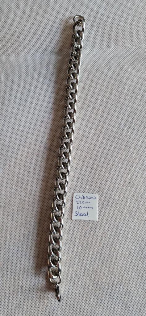 Stoere Cubaanse armband, Ophalen of Verzenden, Nieuw, Zilver, Staal