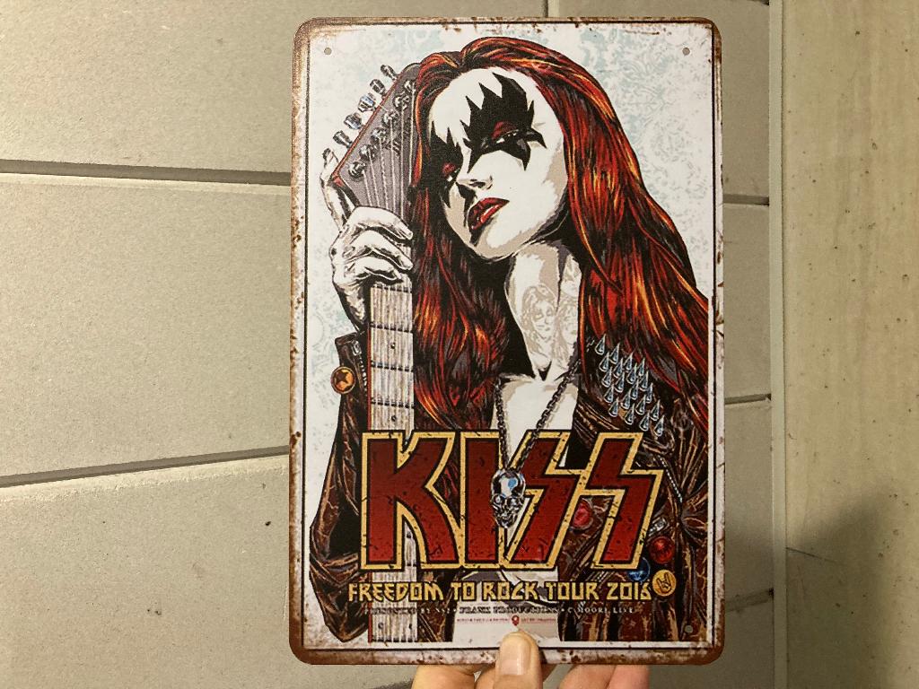 Kiss poster metaal, Ophalen of Verzenden, Nieuw, A1 t/m A3, Film en Tv