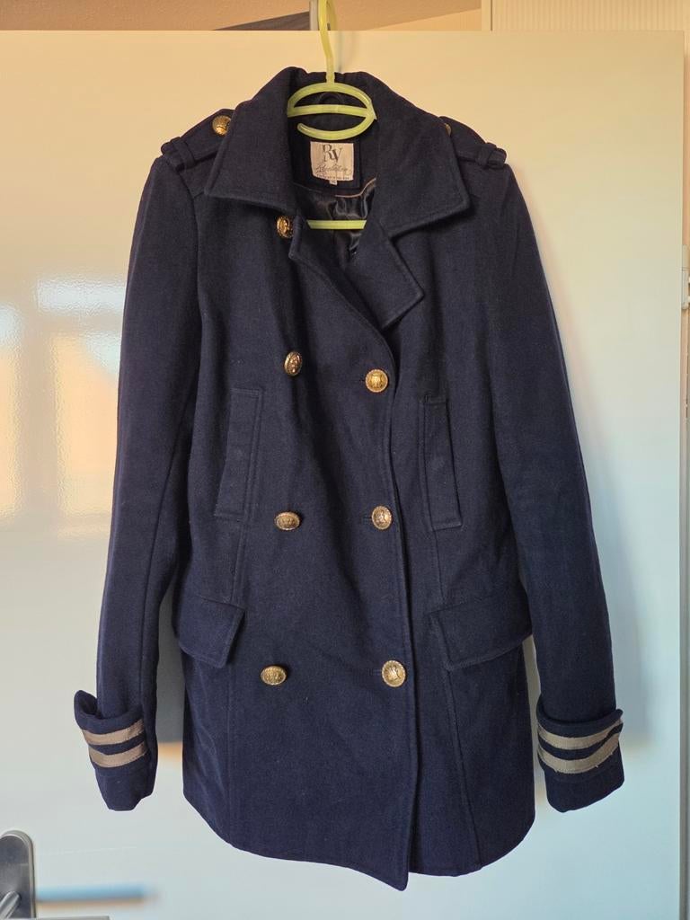 Halflange marineblauwe lente jas maat M Revelation, Kleding | Dames, Ophalen of Verzenden, Gedragen, Maat 38/40 (M), Blauw