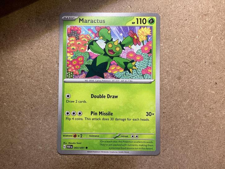 1x Maractus [PAF 003/091] (Near Mint), Hobby en Vrije tijd, Verzamelkaartspellen | Pokémon, Zo goed als nieuw, Losse kaart, Ophalen of Verzenden