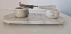Marmeren kaasplank met mesje en 2 bakjes, Ophalen of Verzenden