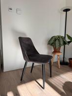6 grijze/zwarte Eetkamerstoelen, Huis en Inrichting, Stoelen, Ophalen, Gebruikt, Vijf, Zes of meer stoelen, Stof