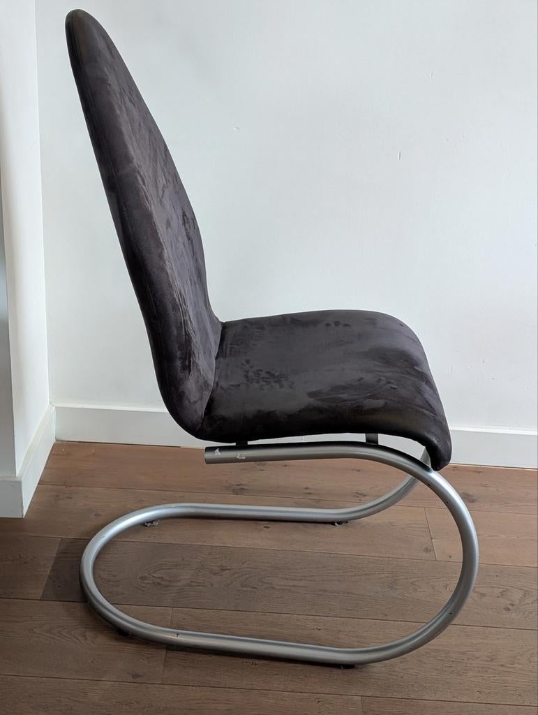 Stevige comfortabele donker grijze eetkamerstoelen, Huis en Inrichting, Stoelen, Ophalen, Gebruikt, Vijf, Zes of meer stoelen