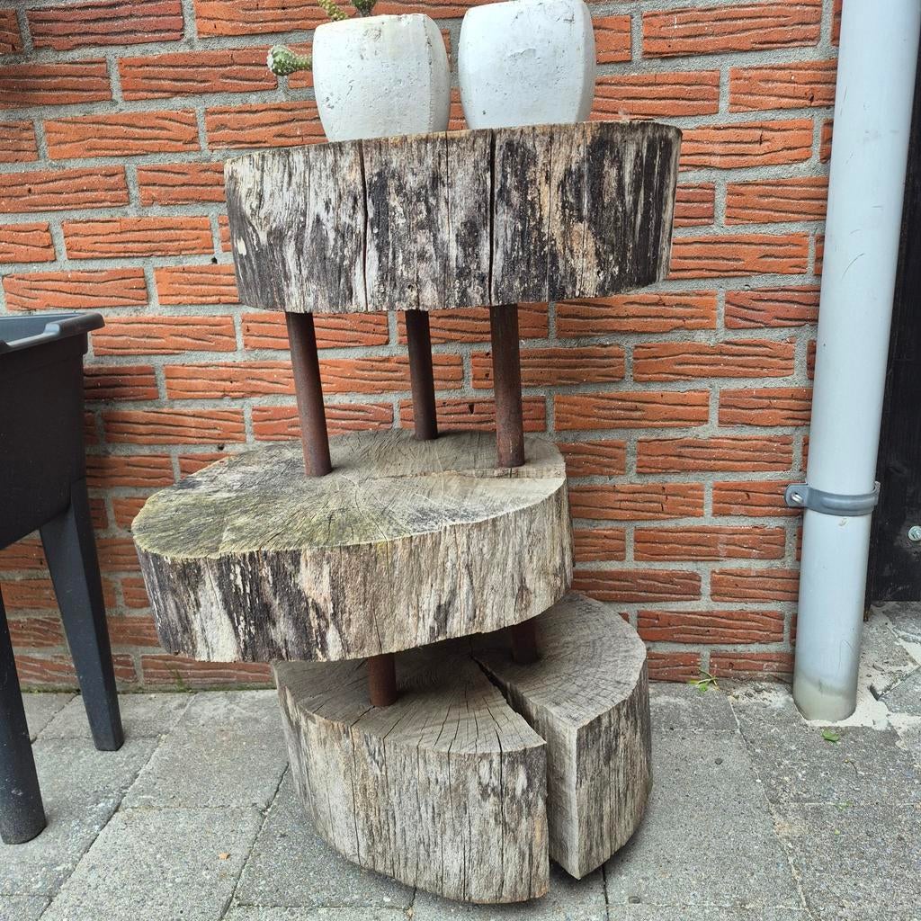 Unieke plantentafel van boomstammen - Rustieke stijl, Ophalen, Gebruikt