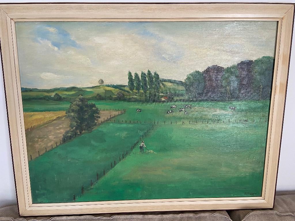 Olieverf landschapsschilderij Maastricht, Theo Kuijpers, Ophalen