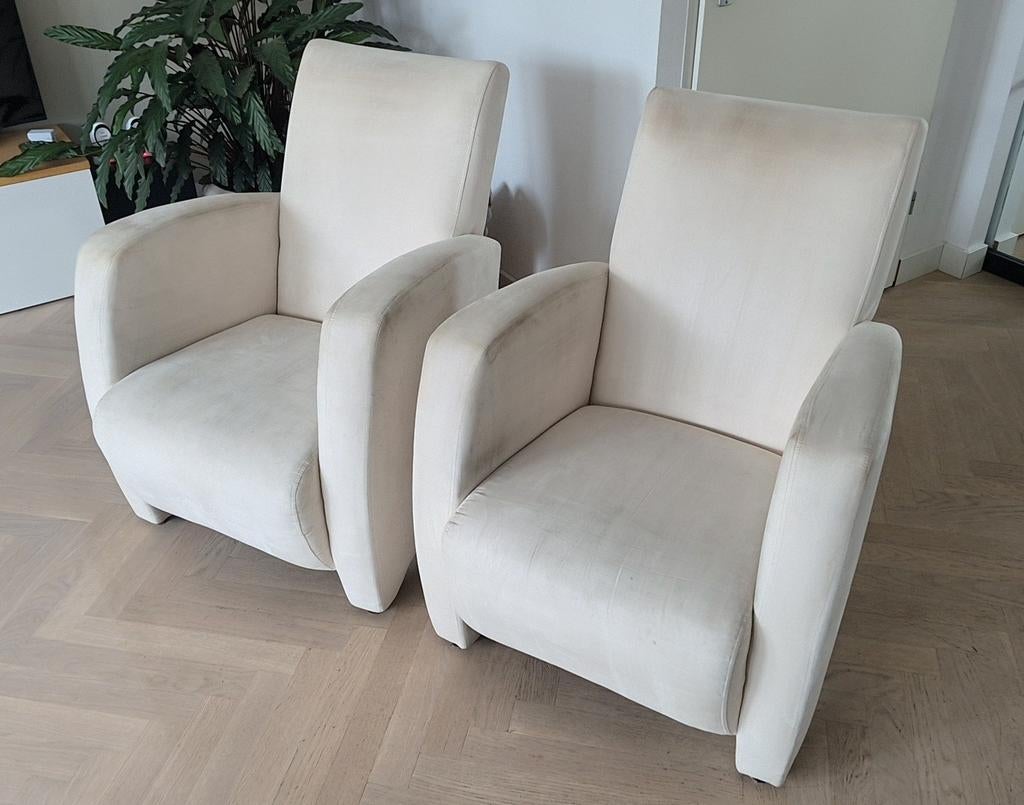witte fauteuils t.e.a.b., Ophalen, Overige materialen, Gebruikt, 75 tot 100 cm