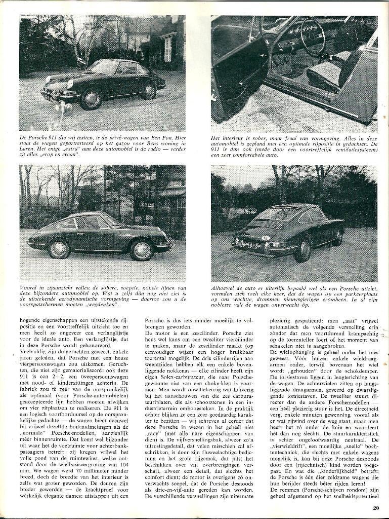 Autovisie test Porsche 911 1964, Ophalen of Verzenden, Gelezen, Porsche