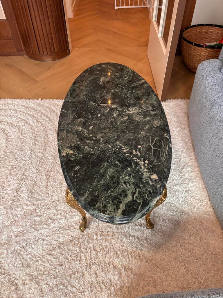 Elegante Salon Tafel met Marmeren Blad en Gouden Poten, Huis en Inrichting, Tafels | Salontafels, Ophalen, Overige materialen