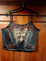 Rock Gothic crop top kruis met vleugels One Size, Kleding | Dames, Ophalen of Verzenden, Nieuw, Zwart, Shirt of Top