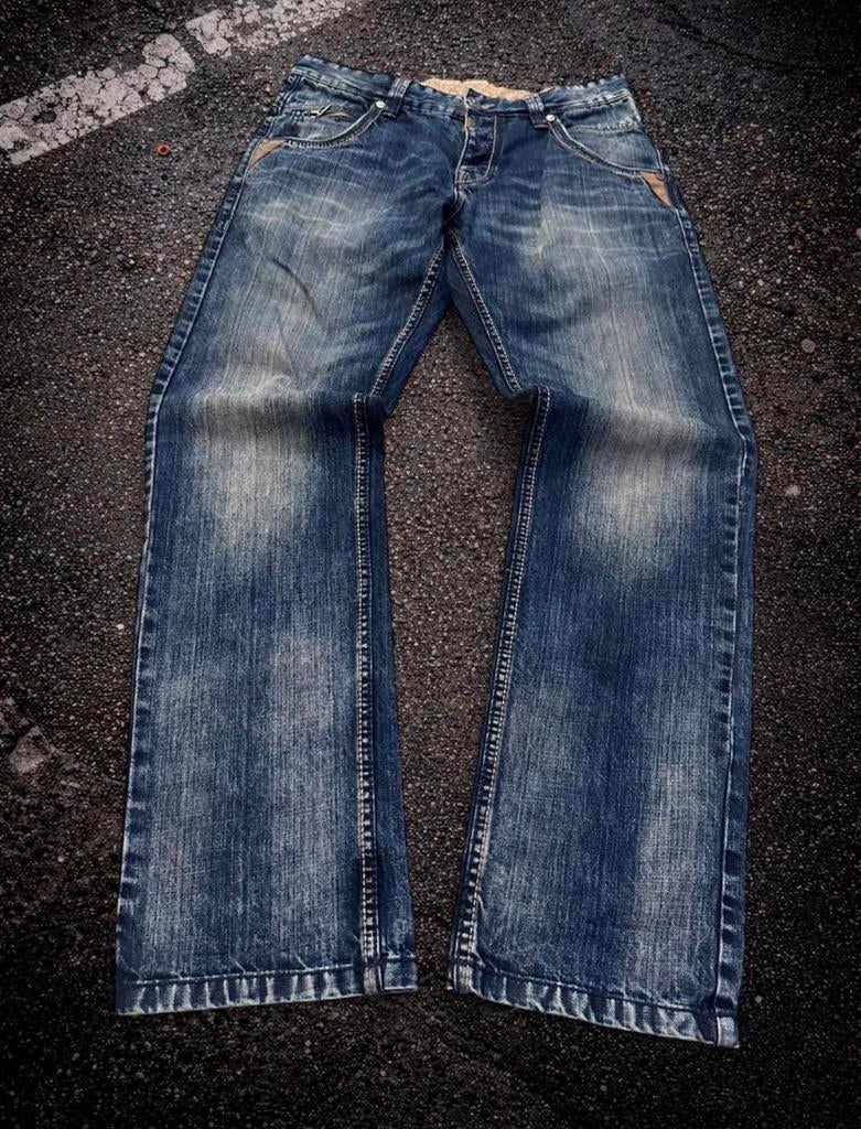 Timezone Harold jeans W32 L32 vintage fade, Kleding | Heren, Ophalen of Verzenden, Zo goed als nieuw, Blauw, W32 (confectie 46) of kleiner