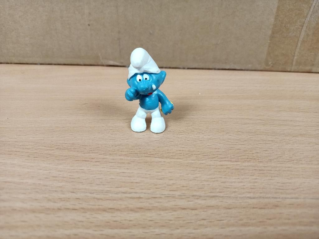 bedroefde smurf - vintage Peyo Schleich, Ophalen, Gebruikt, Overige Smurfen, Poppetje, Figuurtje of Knuffel