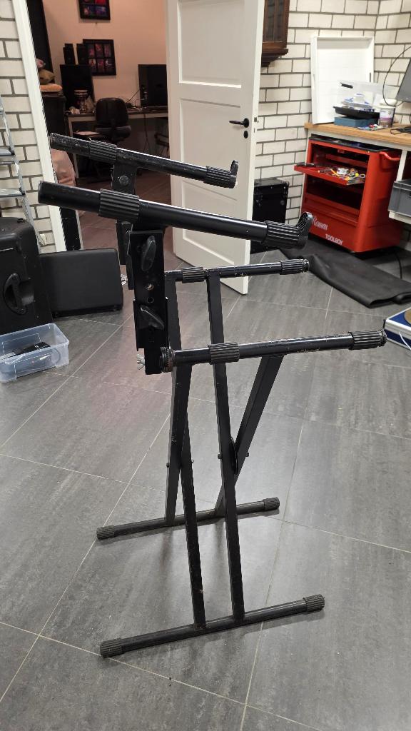 Dubbele Keyboard standaard, Muziek en Instrumenten, Standaards, Ophalen, Gebruikt, Instrumentstandaard, Keyboard of Synthesizer