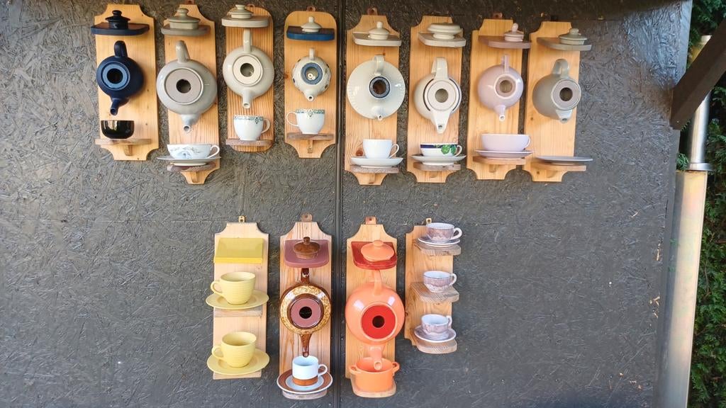 Vogelhuisjes gemaakt van theepotten, Ophalen of Verzenden