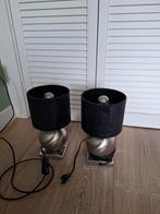 2 lampen voor op dressoir of nachtkastje chroom met zwart., Ophalen, Zo goed als nieuw, Minder dan 50 cm