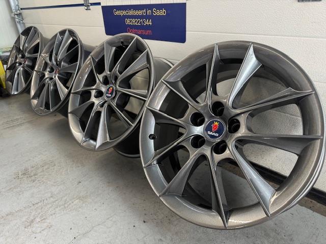 Saab Alu 65 aero velgen 18 inch nieuw gecoat gun metal grey, Auto-onderdelen, Banden en Velgen, Niet ingevuld, 18 inch, Velg(en)