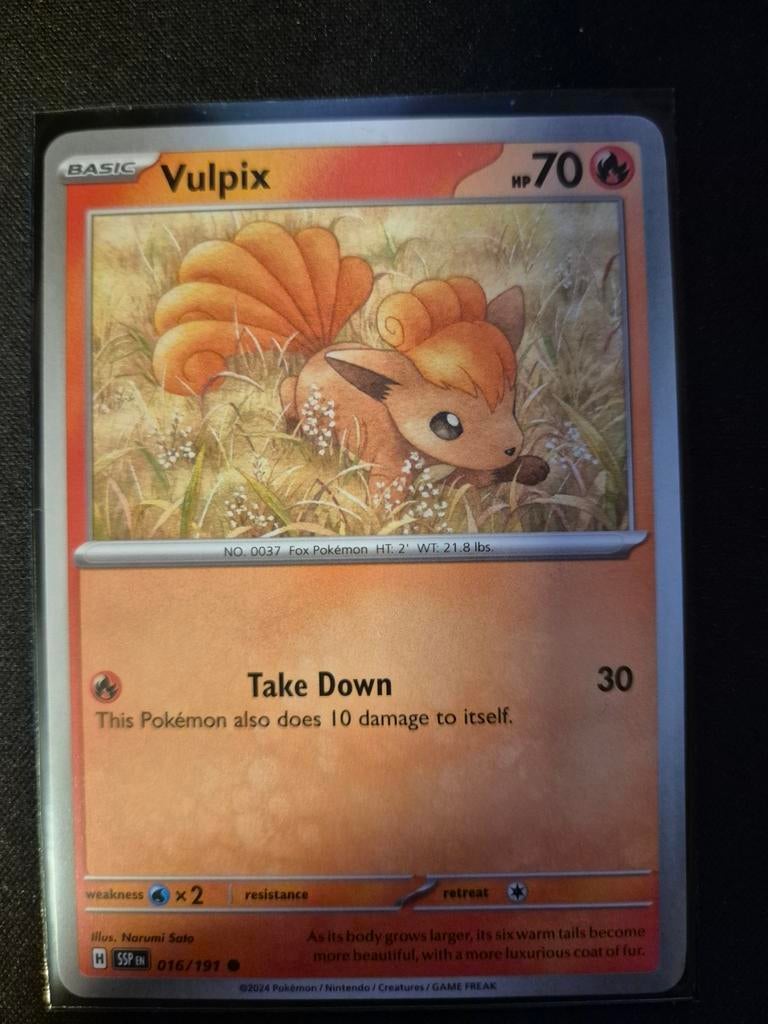 Vulpix Pokémon Kaart - SSP EN 016/191, Ophalen of Verzenden, Zo goed als nieuw, Losse kaart