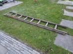 Houten uitschuifladder 5 meter, Ophalen, Gebruikt, Ladder, Opvouwbaar of Inschuifbaar