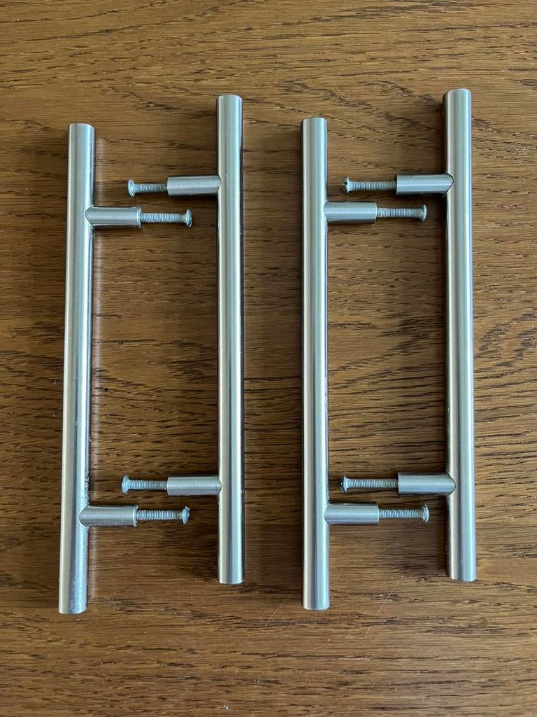 Handgrepen rvs 2 sets van 4 stuks, Ophalen of Verzenden, Zo goed als nieuw, Rvs, Overige typen