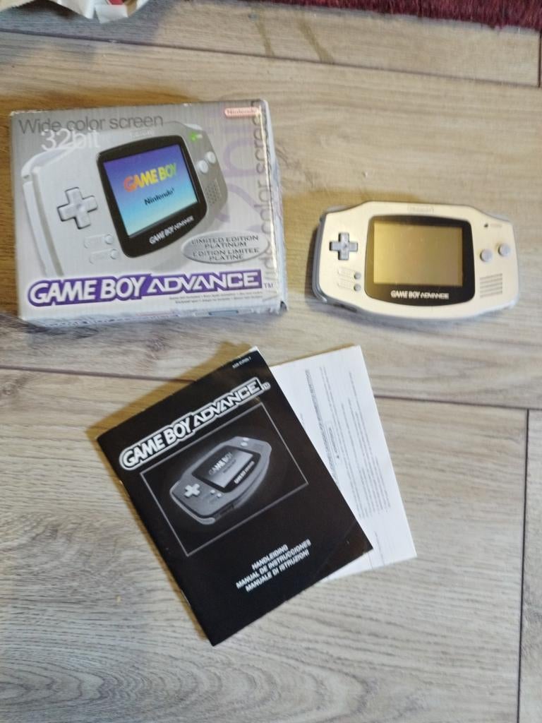 Gameboy advance platinum cib, Spelcomputers en Games, Spelcomputers | Nintendo Game Boy, Verzenden, Zo goed als nieuw, Game Boy Advance