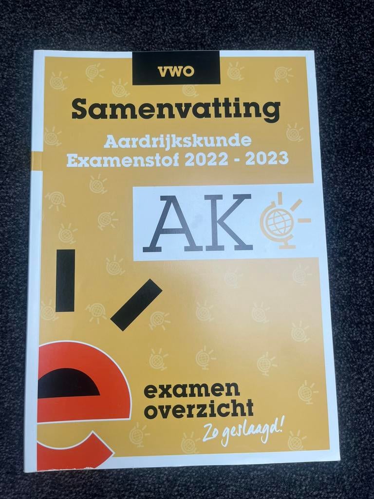 Examen overzicht Aardrijkskunde VWO 2023, Boeken, Schoolboeken, Ophalen, VWO, Zo goed als nieuw, ExamenOverzicht