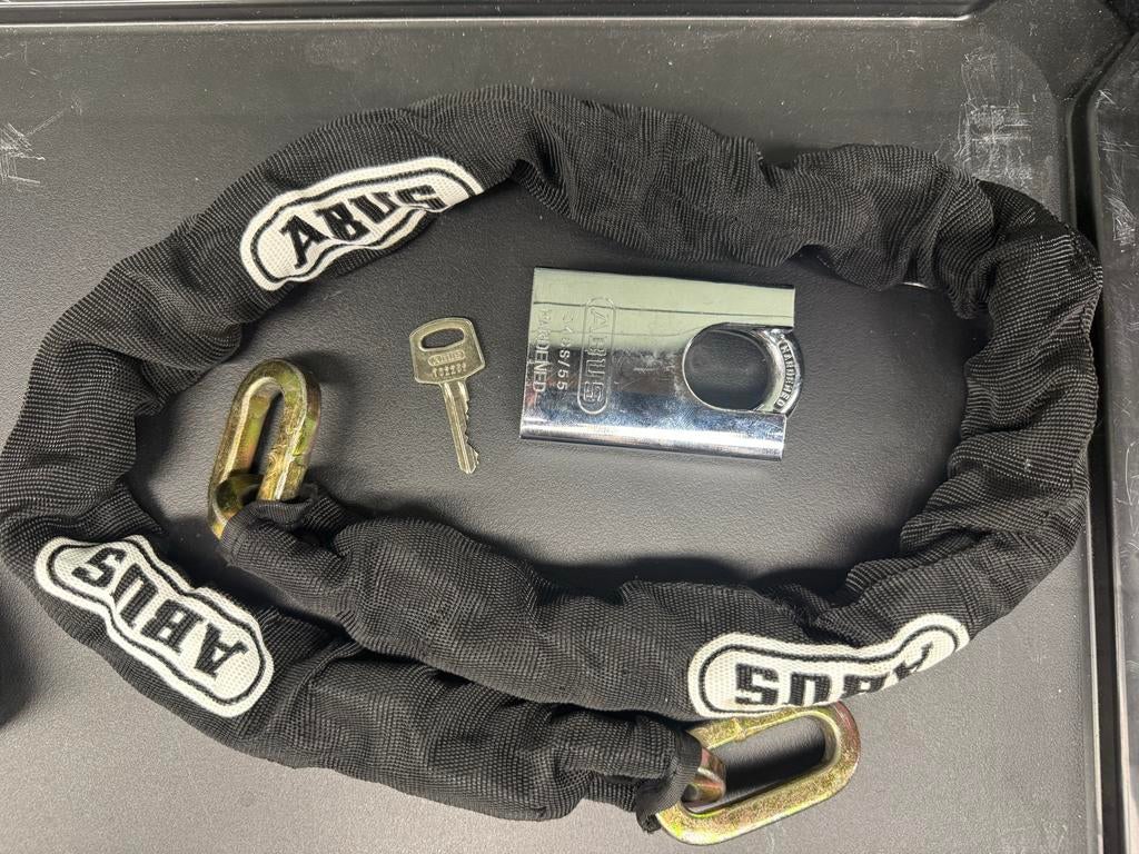 ABUS Kettingslot met Hangslot - Gehard Staal, Ophalen of Verzenden, Gebruikt, Kettingslot