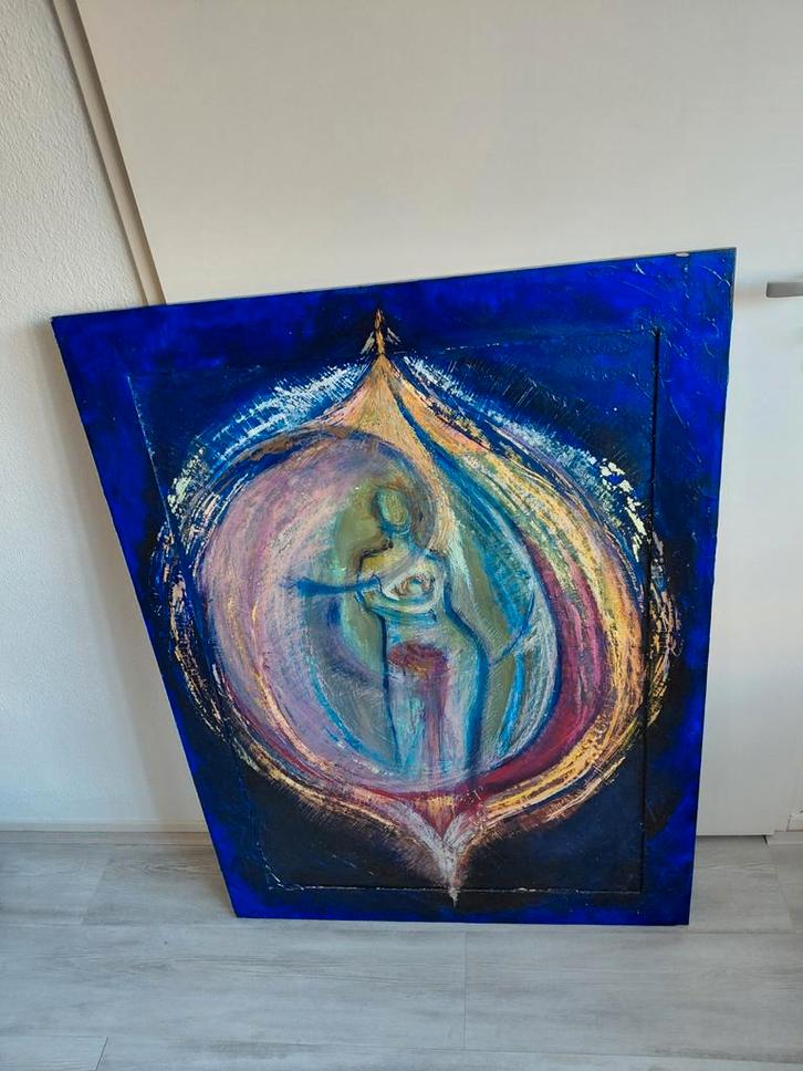 Schitterend groot abstract schilderij 81x111 cm, Antiek en Kunst, Kunst | Schilderijen | Abstract, Ophalen