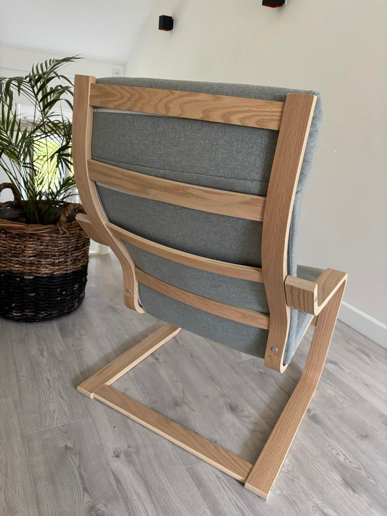 IKEA Poäng stoel met licht groen kussen, Ophalen, Zo goed als nieuw, Hout, Eén