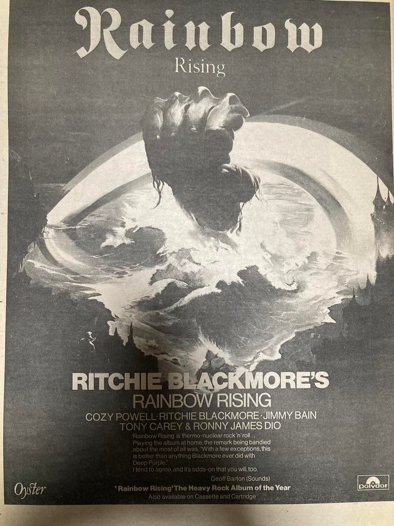 RAINBOW Rising release A3 advertentie, Ophalen of Verzenden