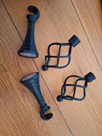 Decomode Gordijnroede Zwart - 200 cm met Cage Eindknoppen, Ophalen, Gebruikt, Zwart, 200 cm of meer