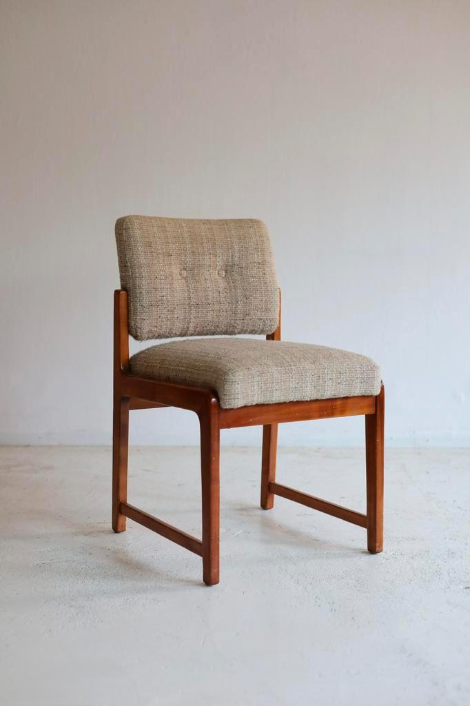 Set van 8 eetkamerstoelen, jaren 50/60, Huis en Inrichting, Stoelen, Zo goed als nieuw, Vijf, Zes of meer stoelen, Hout, Stof